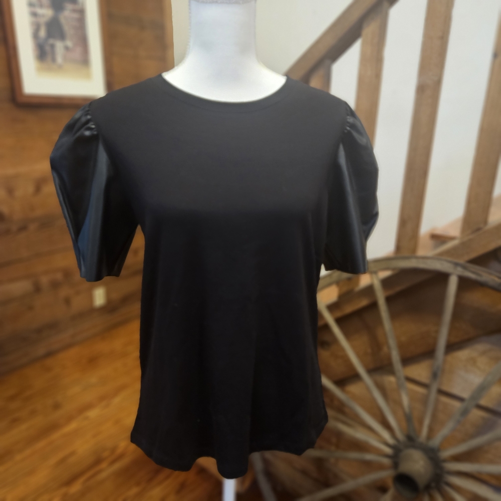 Michael Kors Black Puff Sleeve Blouse - Picture 4 of 8